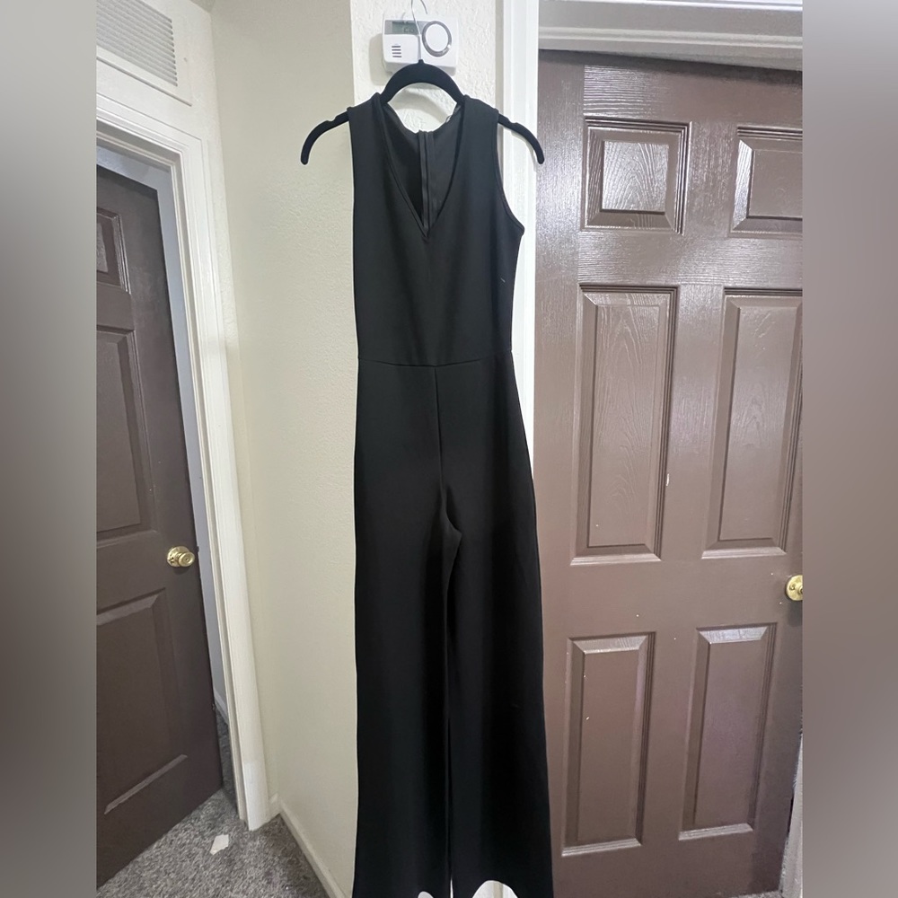 Nasty gal plunge neck, wide leg jumpsuit